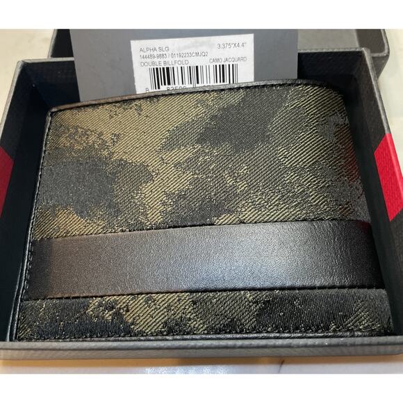 TUMI ALPHA SLG Black Green Camo Double Billfold Wallet NEW in Box Fast Ship - Picture 8 of 8